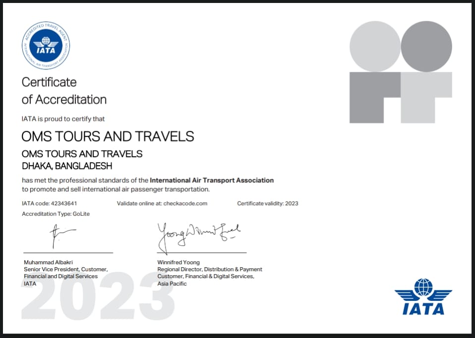 IATA Accreditation (OMS Tours & Travels)